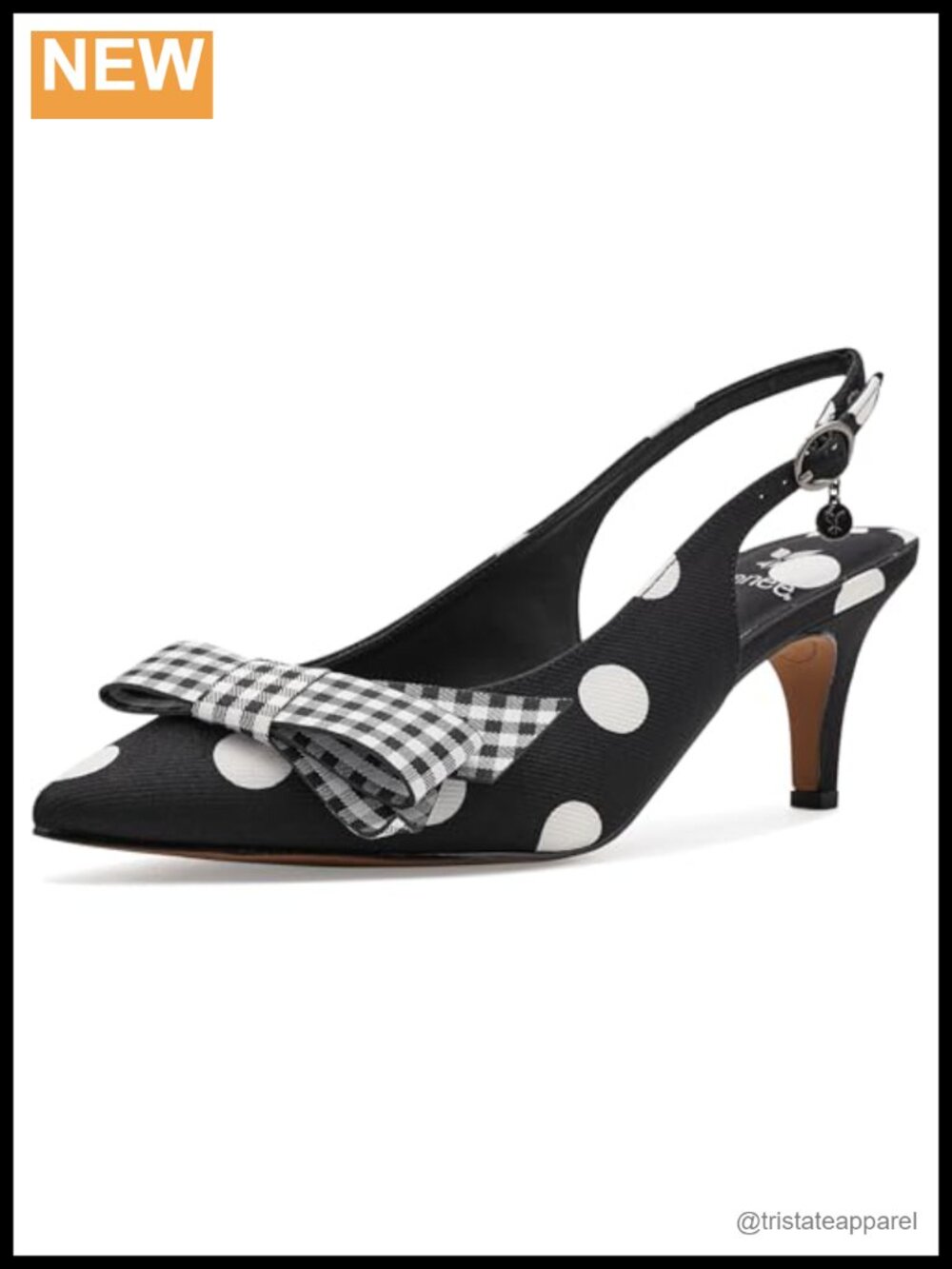 Pointed Toe Slingback Stiletto Pump with Bow Detail
